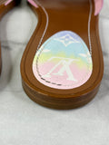LOUIS VUITTON Escale Pastel Lock It Monogram Flat Mules Size 37