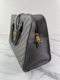Saint Laurent Grey Calfskin Matelasse Chevron Small Monogram Cabas Shoulder/Crossbody Bag