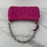 GUCCI Lovely (Pink) Nylon Calfskin Enamel GG Matelasse Chain Crossbody/Shoulder Bag