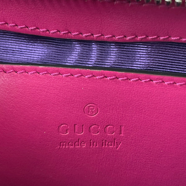 GUCCI Lovely (Pink) Nylon Calfskin Enamel GG Matelasse Chain Crossbody/Shoulder Bag