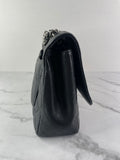 CHANEL Black Caviar SHW Classic Jumbo Single Flap Bag