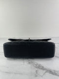 CHANEL Black Caviar SHW Classic Jumbo Single Flap Bag