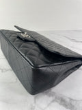 CHANEL Black Caviar SHW Classic Jumbo Single Flap Bag