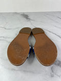 LOUIS VUITTON Escale Blue Lock It Monogram Flat Mules Size 37