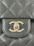 CHANEL Black Caviar SHW Classic Jumbo Single Flap Bag