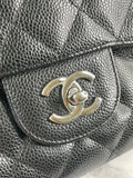 CHANEL Black Caviar SHW Classic Jumbo Single Flap Bag
