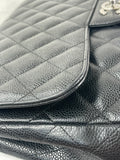 CHANEL Black Caviar SHW Classic Jumbo Single Flap Bag