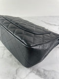 CHANEL Black Caviar SHW Classic Jumbo Single Flap Bag