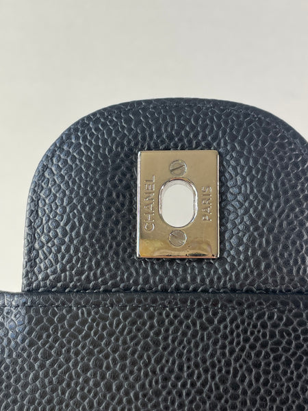 CHANEL Black Caviar SHW Classic Jumbo Single Flap Bag