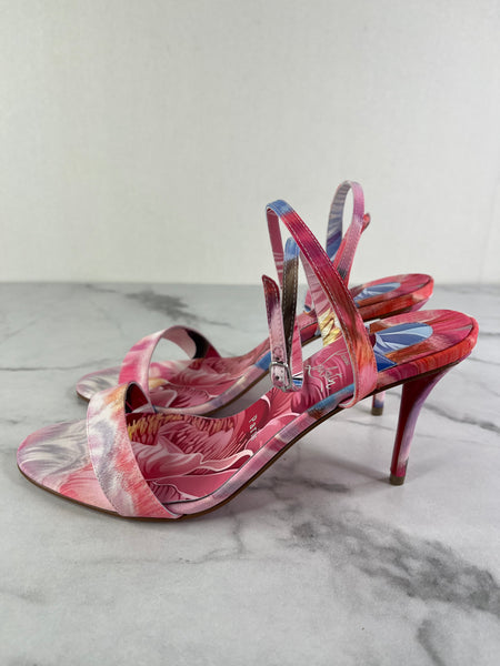 CHRISTIAN LOUBOUTIN Miss Z 80 floral sandals Size 38.5