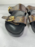 LOUIS VUITTON Monogram Bom Dia Mule Sandals Size 37