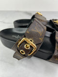 LOUIS VUITTON Monogram Bom Dia Mule Sandals Size 37