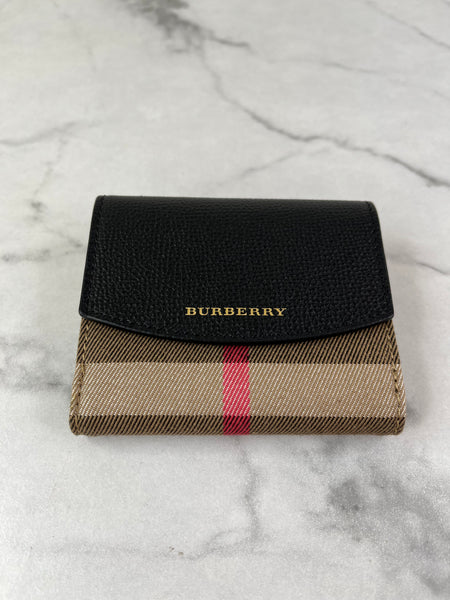 BURBERRY Black House Check Luna French Wallet