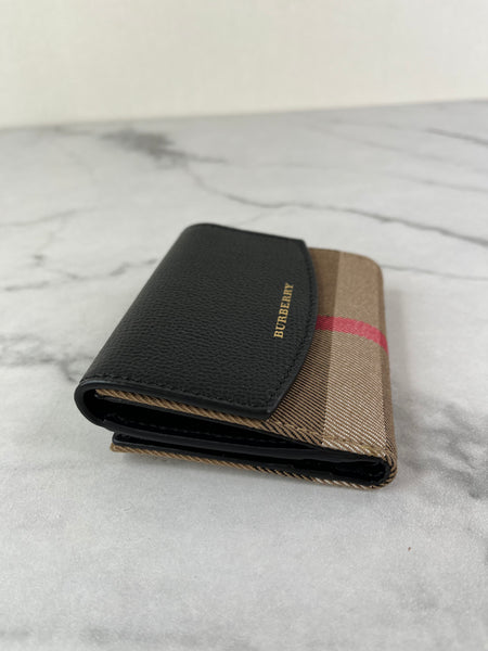 BURBERRY Black House Check Luna French Wallet