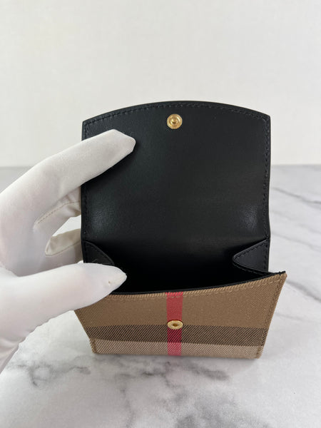 BURBERRY Black House Check Luna French Wallet