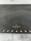 VALENTINO Black Leather Rockstud Clutch