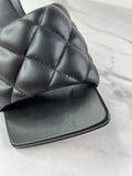 BOTTEGA VENETA Black Nappa Matelasse Padded Mule Sandals Size 37