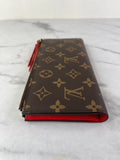 LOUIS VUITTON Monogram Coquelicot Red Adele Wallet