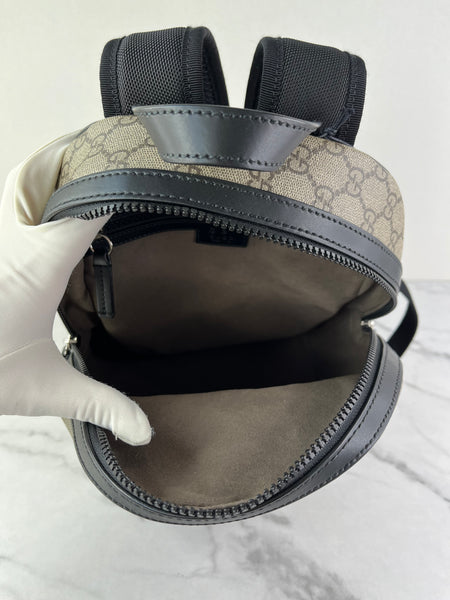 GUCCI Black GG Supreme Monogram Small Eden Day Backpack