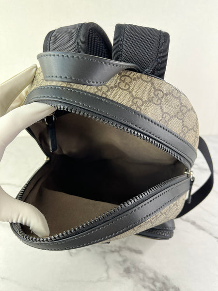 GUCCI Black GG Supreme Monogram Small Eden Day Backpack