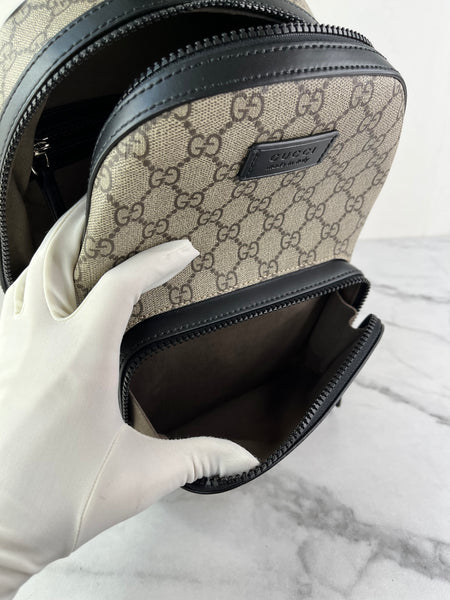 GUCCI Black GG Supreme Monogram Small Eden Day Backpack