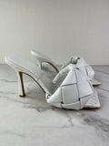 Bottega Veneta Intrecciato leather Optic White Lido Mules Size 37