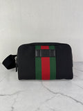GUCCI Black Canvas Web Slim Belt Bag