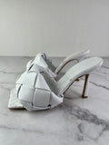 Bottega Veneta Intrecciato leather Optic White Lido Mules Size 37