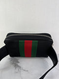 GUCCI Black Canvas Web Slim Belt Bag