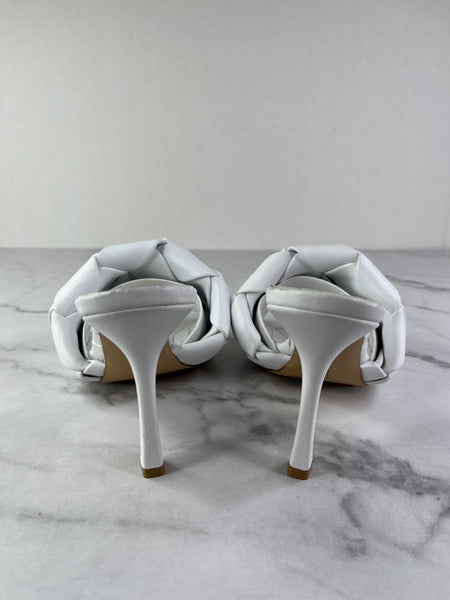Bottega Veneta Intrecciato leather Optic White Lido Mules Size 37