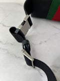 GUCCI Black Canvas Web Slim Belt Bag