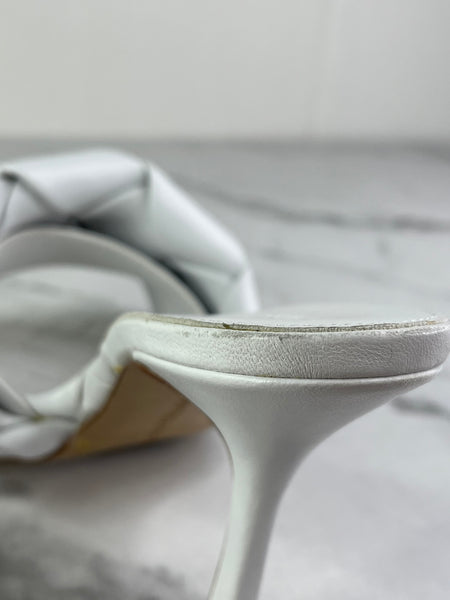 Bottega Veneta Intrecciato leather Optic White Lido Mules Size 37