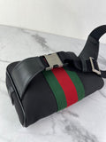 GUCCI Black Canvas Web Slim Belt Bag