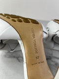 Bottega Veneta Intrecciato leather Optic White Lido Mules Size 37