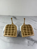 Bottega Veneta Intrecciato leather Optic White Lido Mules Size 37