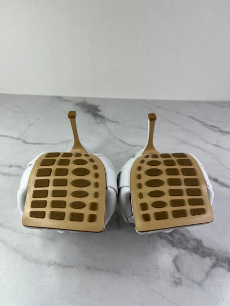 Bottega Veneta Intrecciato leather Optic White Lido Mules Size 37