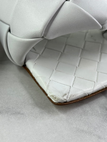 Bottega Veneta Intrecciato leather Optic White Lido Mules Size 37