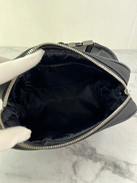 GUCCI Black Canvas Web Slim Belt Bag
