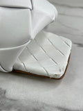 Bottega Veneta Intrecciato leather Optic White Lido Mules Size 37