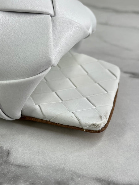 Bottega Veneta Intrecciato leather Optic White Lido Mules Size 37