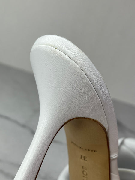 Bottega Veneta Intrecciato leather Optic White Lido Mules Size 37
