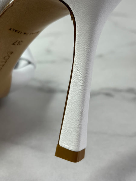 Bottega Veneta Intrecciato leather Optic White Lido Mules Size 37