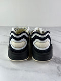 CHANEL White Black Lycra Womens CC Sneakers Size 36.5