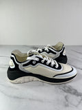 CHANEL White Black Lycra Womens CC Sneakers Size 36.5