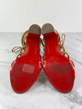 Christian Louboutin Tan Brown Suede Amazoudur Gladiator Sandals Size 37