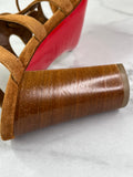 Christian Louboutin Tan Brown Suede Amazoudur Gladiator Sandals Size 37