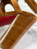 Christian Louboutin Tan Brown Suede Amazoudur Gladiator Sandals Size 37