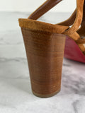 Christian Louboutin Tan Brown Suede Amazoudur Gladiator Sandals Size 37
