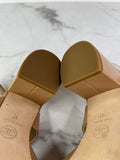 CHANEL Beige Calfskin CC Turnlock Sandals Size 37