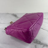 CHANEL Violet (Purple) Lambskin Quilted Small/Medium 19 Flap Bag